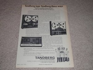Tandberg 9000x Open Reel,3300x,TCD-310 Cassette Ad,1973