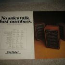 Fisher Speaker AD from 1974 ST-465,445,425 2 pages,Rare