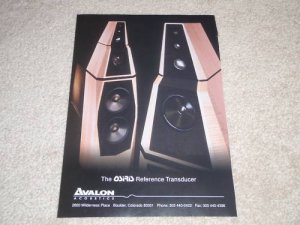 Avalon Osiris Speaker Ad, 1996, 1 pg, Beautiful Ad!
