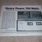 Phase Linear 700 Amplifier Ad,1973,specs,RARE! Carver