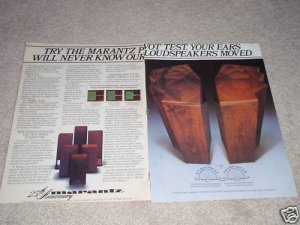 Marantz Speaker Ad, 1978,2 pages, color, article,RARE!
