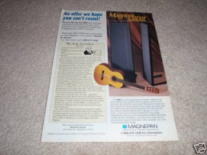 Magnepan Magneplanar Speaker Ad from 1996, RARE!
