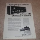 Scott 443 QUAD Receiver Ad, 1971, Article, Specs