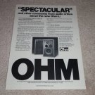 OHM L Speaker Ad, 1977, Article, Beautiful Ad!