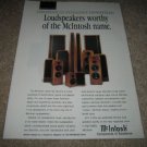 McIntosh Speakers Ad from 1994,Entire Line,nice!