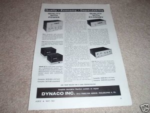 Dynaco Mark III,PAS 3, FM 3,SCA-35 Amp, Pre, FM Ad 1964