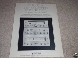 Kenwood 700c Pre, 700m Amp, 700t Tuner Ad, specs, 1975