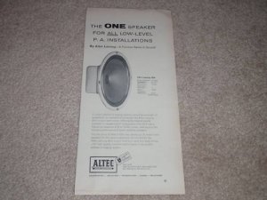Altec 401a Speaker Ad,1955,specs,Article,RARE! History!