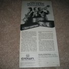Crown Multi-Mode Amps Ad from 1982,6"x10"