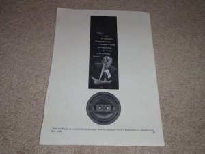 Bozak Speaker Ad, 1958, 1 page, Very Rare! coaxial