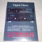 Luxman D109 CD, LV-109 Amp Ad, Article, Nice Ad!
