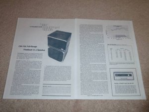 CM-15A Speaker Review, 2 pgs, 1976, Full Test