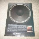 Jensen Vintage Ad from 1980 The Virgin Sound, RARE