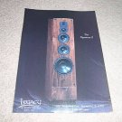 Legacy Signature II Speaker AD from 1991, 2 sides, info