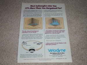 Velodyne Subwoofer Technology Ad, 1993, Articles,graphs