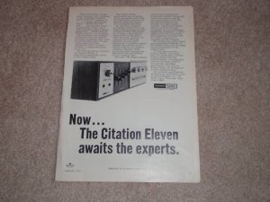 Harman Kardon Citation 11 Amp Ad from 1970, nice!
