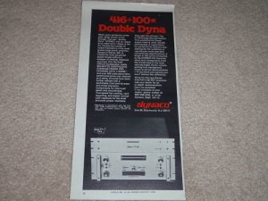 Dynaco Stereo 416 Amplifier,C-100 Ad,Article,RARE!specs