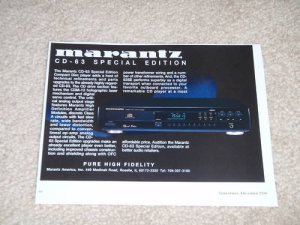 Marantz CD-63 CD Player Ad, 1994, Article, 6"x8"
