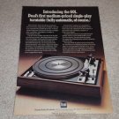 Dual 601 Turntable Ad, 1974, Article,Color, Nice!