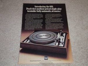 Dual 601 Turntable Ad, 1974, Article,Color, Nice!