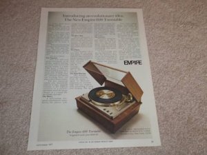 Empire 698 Turntable Ad,1977, color, Article, features