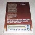 Technics SA-1000, 300x2 watts!1978 Ad,1 pg,specs,RARE!