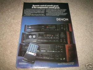 Denon ReceiverDRA-75VR Ad,DCD-1500,DRM-30hx color, 1987