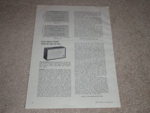Altec 893a Corona Speaker Review, 1969, 2 pgs, Specs