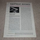 Rabco SL-8 Turntable Review, 1968, 2 pgs, Specs, Info