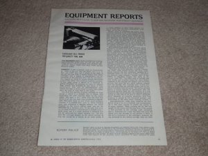 Rabco SL-8 Turntable Review, 1968, 2 pgs, Specs, Info
