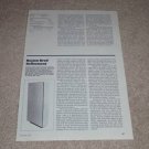 Boston Acoustics A-400 Speaker Review, 2 pgs, 1984,Info