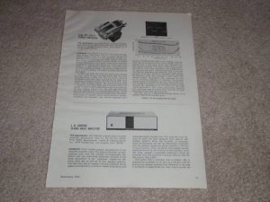JBL SE400s Amplifier Review, 1968, 2 pgs, Specs