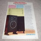 Onkyo F-5000 SPeaker Ad from 1979, article, specs!