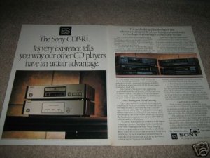 Sony ES CDP-R1 Reference CD PLayer Ad from 1989,X7ESD