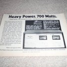 Phase Linear 700 Ad, 6"x8",specs,article,Carver 1972