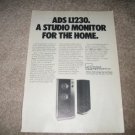 ADS Vintage Ad 1982 L1230 Studio Monitor, Article,NICE!