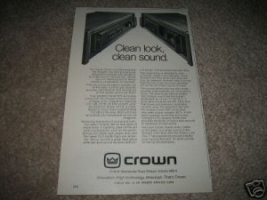 CROWN Power Amp Ad from 1979,Power Line One Series