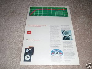 JBL L112 Speaker Ad from 1981,color,chart,details