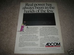 Adcom GFA-565  Mono Amp Ad from 1990,nice!
