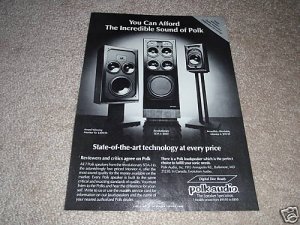 Polk SDA-1,Monitor 4,Monitor 10 SDA Line Ad 1985