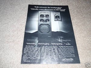 Polk SDA-1,Monitor 4 Speaker Ad from 1985,review,1 page