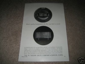 BOZAK Speaker Ad from 1958, very rare! R.T. Bozak