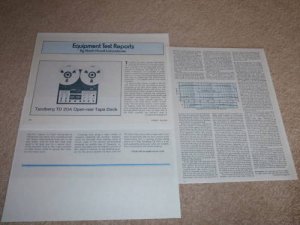 Tandberg TD 20A Open Reel Review, 1979, 3 pgs,Full Test