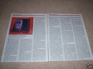 Polk SDA-2a Speaker Review ,2 pgs, 1985, full test, SRS