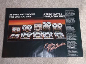 Teac Open Reel Deck Ad,2 pgs,Entire line 1977,color