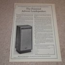 Advent Powered Speaker Ad,Article, 1978, Information