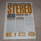 Eico Rp100 Open Reel,ST96,ST70 Amp Ad,1962,Specs,Articl