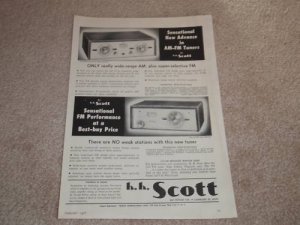 Scott Ad, 1956, 330,311 Tuners, Article, 1 page, Nice!