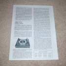 Garrard A70 Turntable Review, 1 pg, 1966, Specs, Info