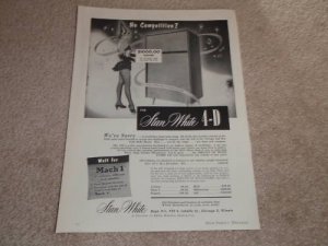 Stan White 4-D Speaker Ad, 1956, Article, $1000 Spkr!